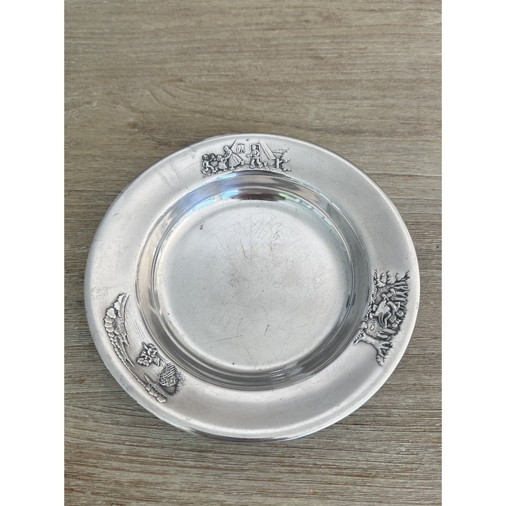 Signed Dutch Gero Silverplate Dish With Scenes From Hansel and Gretel 1935